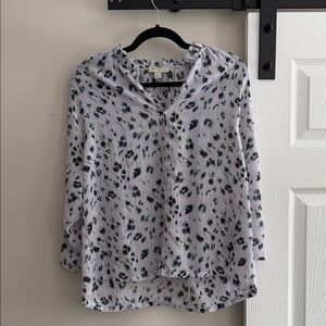 Women's Blouse - purple and blue Print